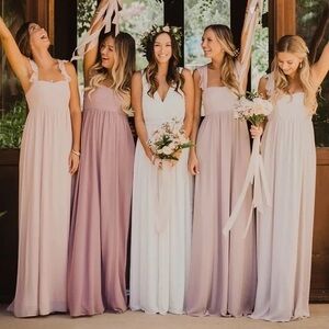 SHOW ME YOUR MUMU DUSTY PINK BLUSH JUNE MAXI BRIDESMAID WEDDING BRIDE DRESS SZ M